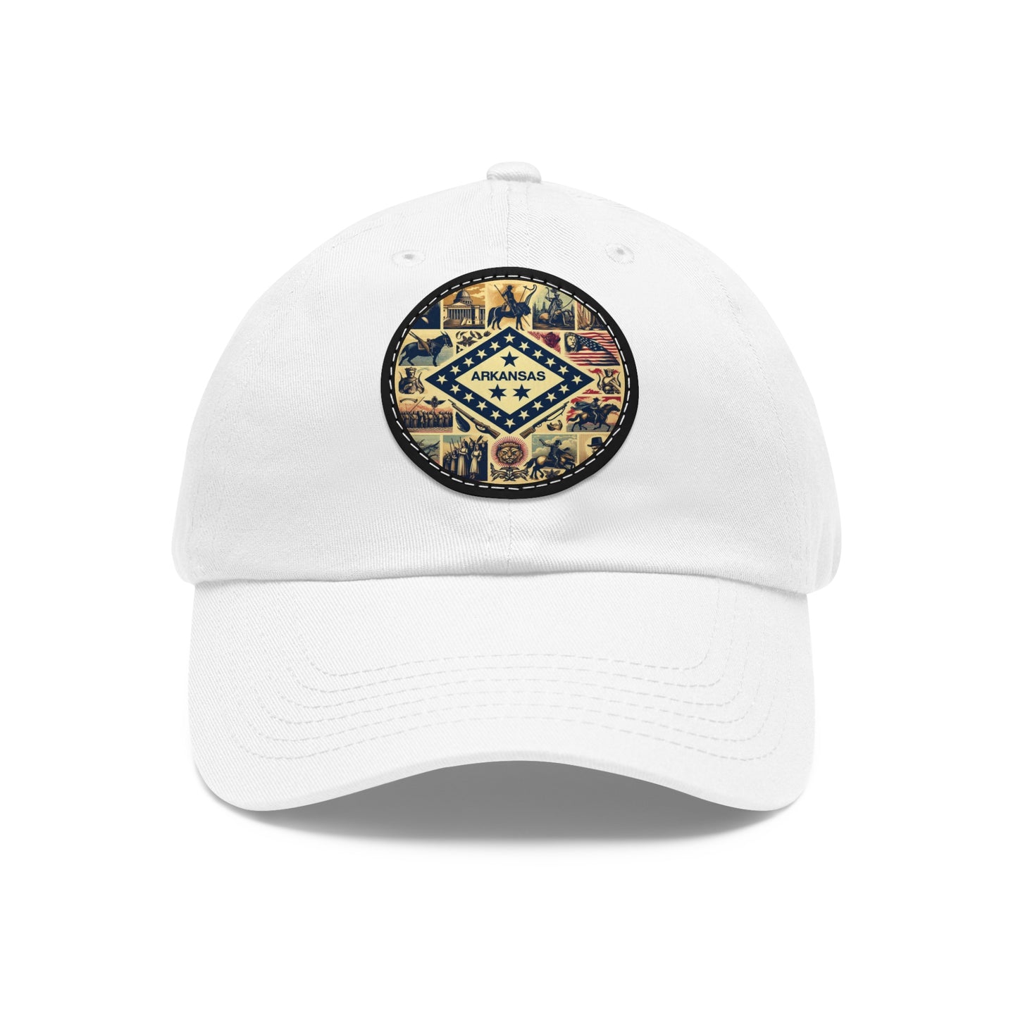 Arkansas Vintage Christian Crusader Campaign Hat - Chino Twill Leather Logo - 100% Charity - The God Vote Collection by Chris Rabalais