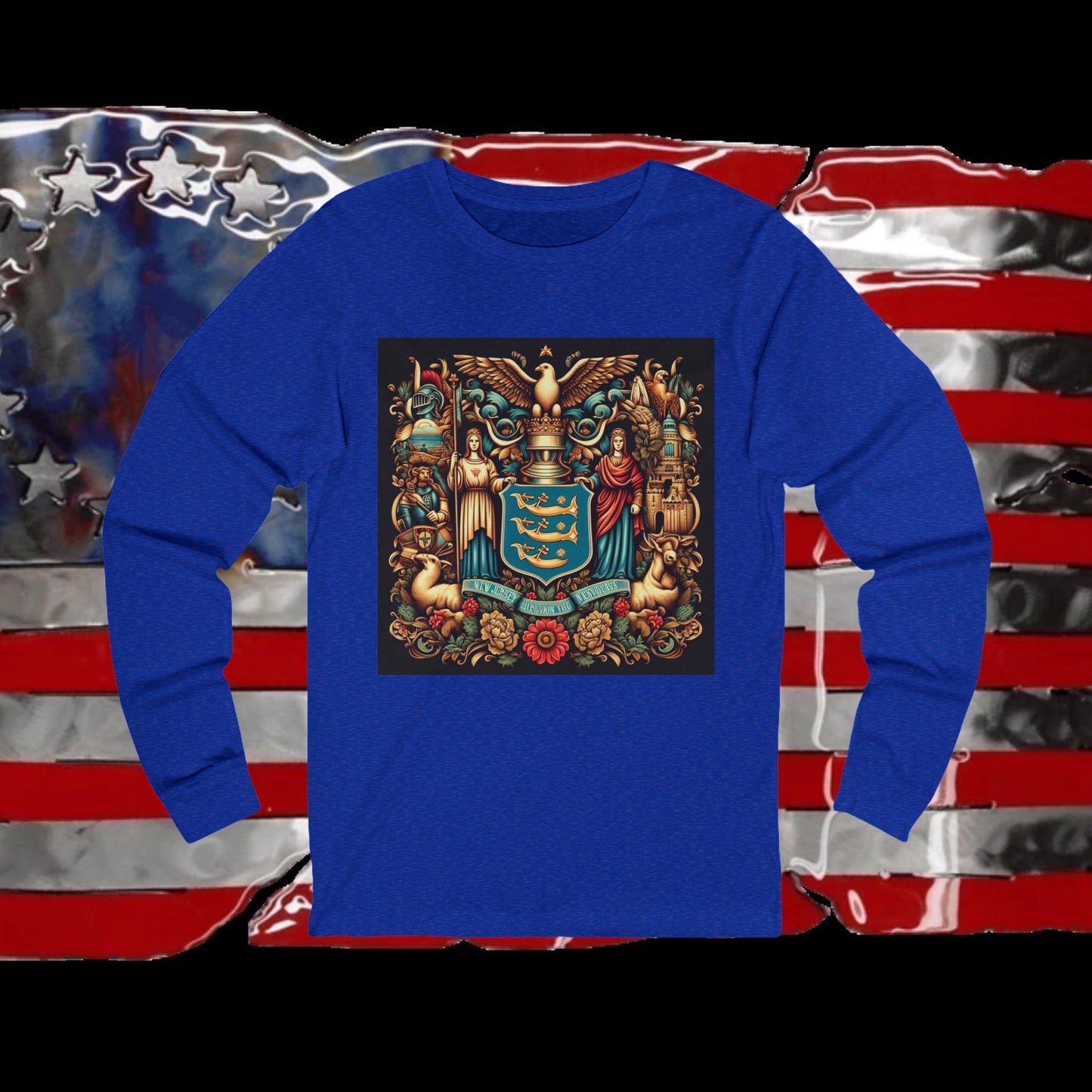 New Jersey Vintage Christian Crusader - Premium Unisex Long Sleeve Jersey Tee - 100% Charity - The God Vote Collection by Chris Rabalais