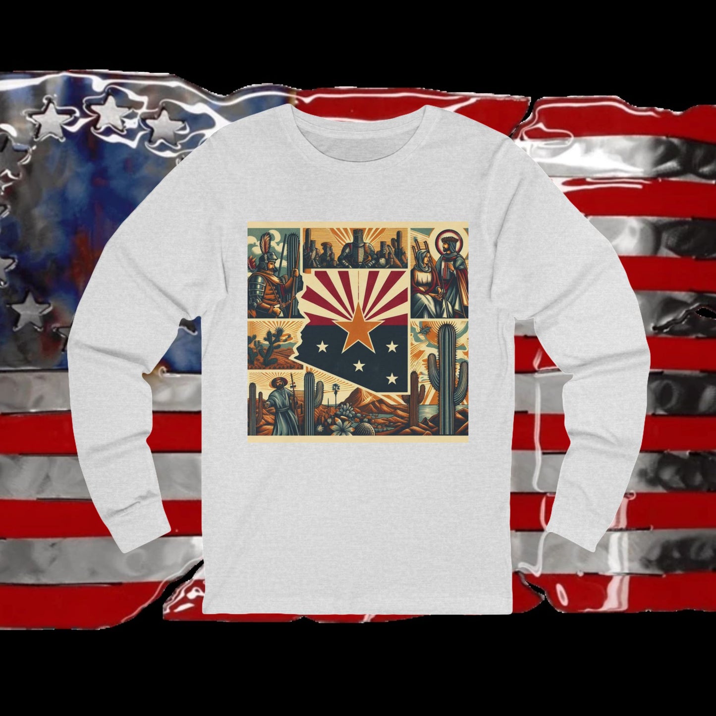 Arizona Vintage Christian Crusader - Premium Unisex Long Sleeve Jersey Tee - 100% Charity - The God Vote Collection by Chris Rabalais
