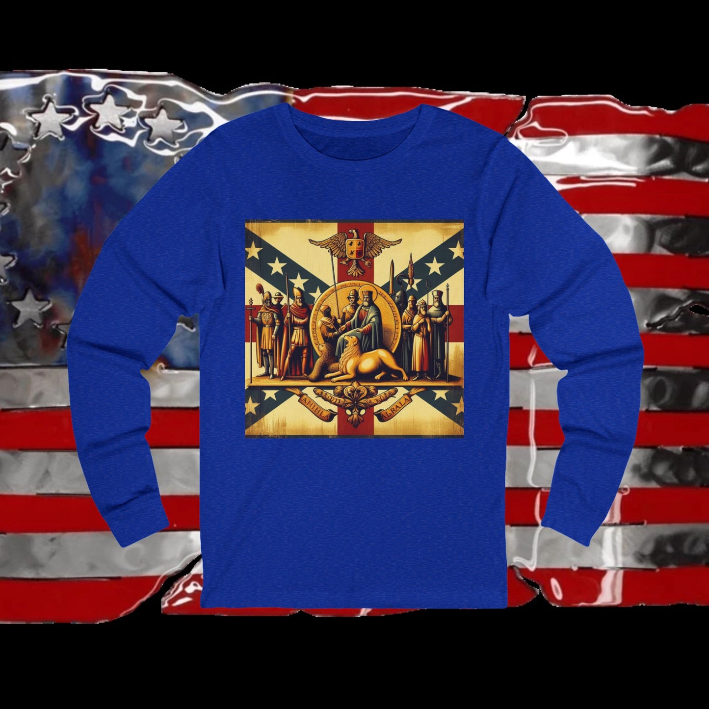 Alabama Vintage Christian Crusader - Premium Unisex Long Sleeve Jersey Tee - 100% Charity - The God Vote Collection by Chris Rabalais