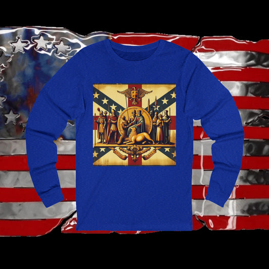 Alabama Vintage Christian Crusader - Premium Unisex Long Sleeve Jersey Tee - 100% Charity - The God Vote Collection by Chris Rabalais