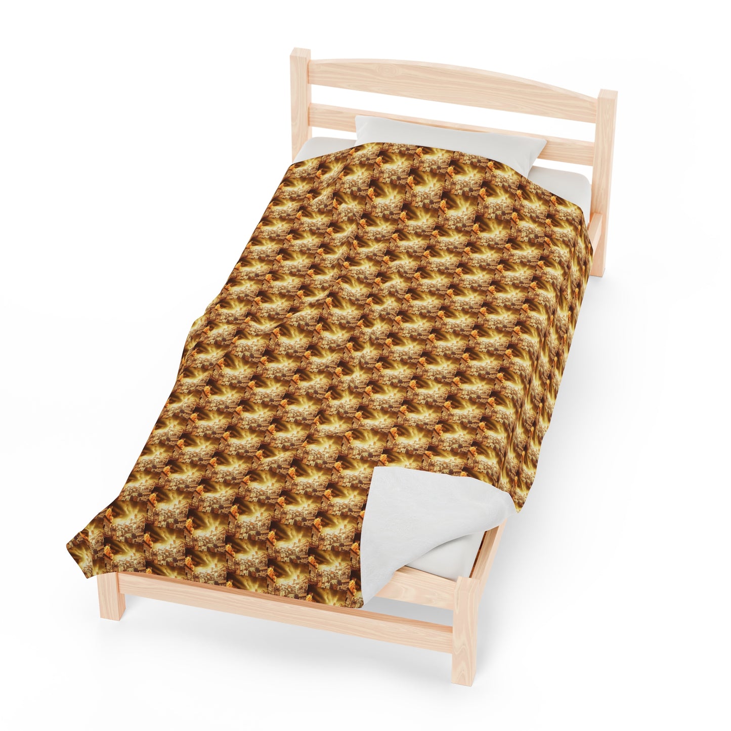 AImagination Collection Velveteen Plush Blanket - "The Golden Kingdom" - The God Ball Originals by Chris Rabalais (2024)