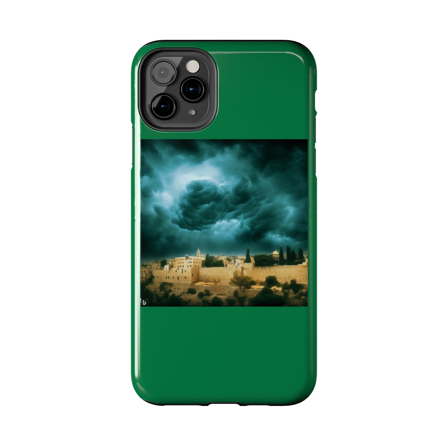 AImagination Collection iPhone Tough Case - "Storm Over Jerusalem" - The God Ball Originals by Chris Rabalais (2024)