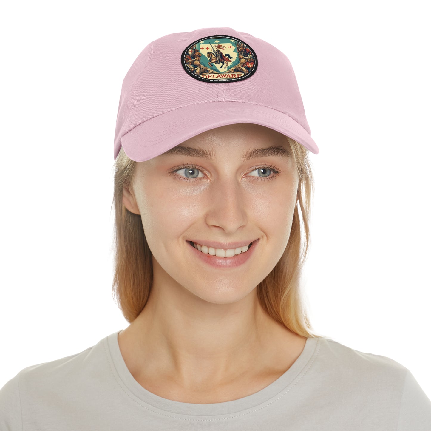 Delaware Vintage Christian Crusader Campaign Hat - Chino Twill Leather Logo - 100% Charity - The God Vote Collection by Chris Rabalais