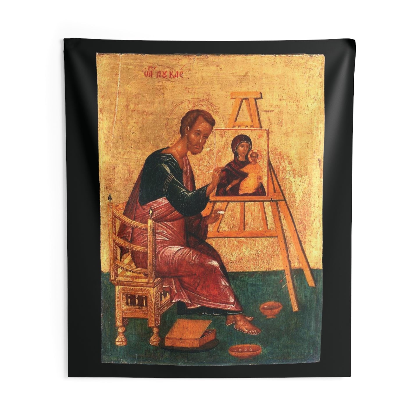 St Luke Paints Icon of Mother of God Hodegetria Byzantine Orthodox Oct 18 Home Decor Tapestry Catholic Christian Bible Scripture Christ Gift