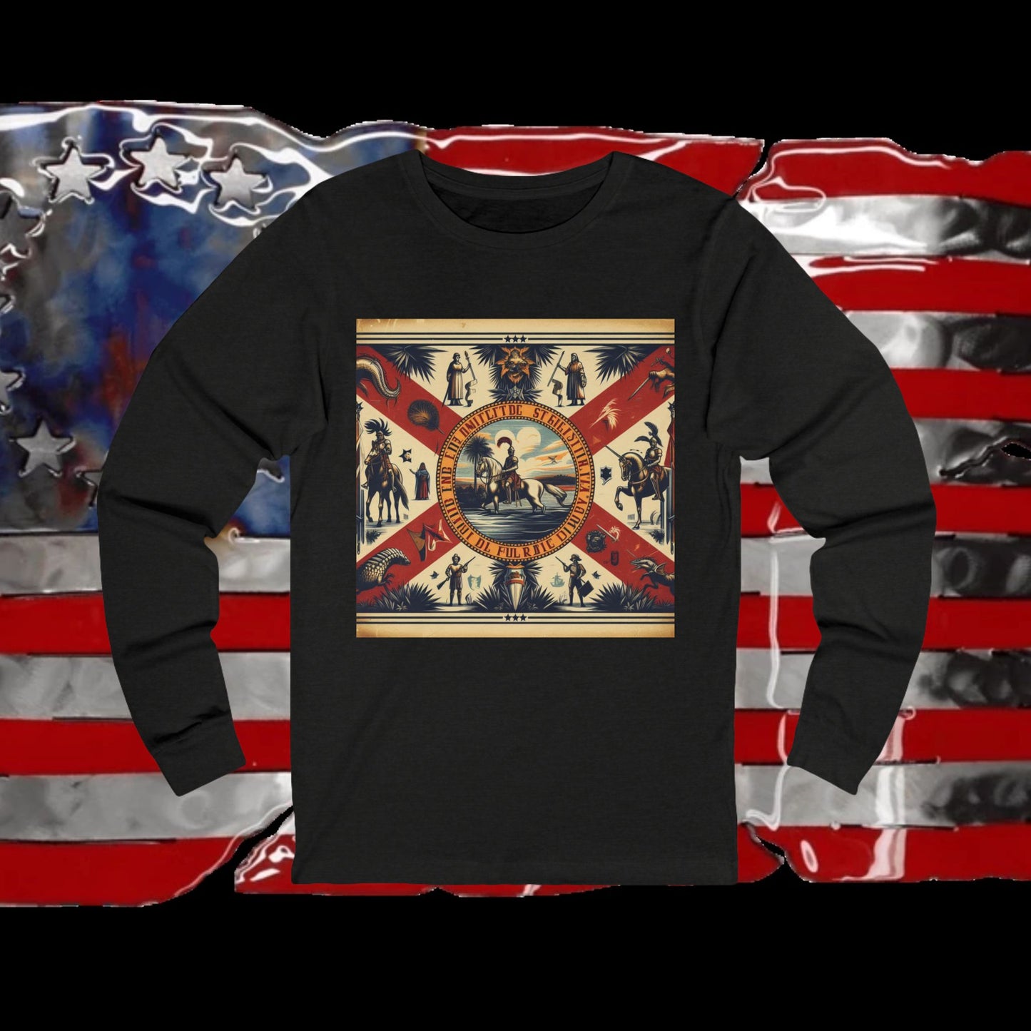 Florida Vintage Christian Crusader - Premium Unisex Long Sleeve Jersey Tee - 100% Charity - The God Vote Collection by Chris Rabalais
