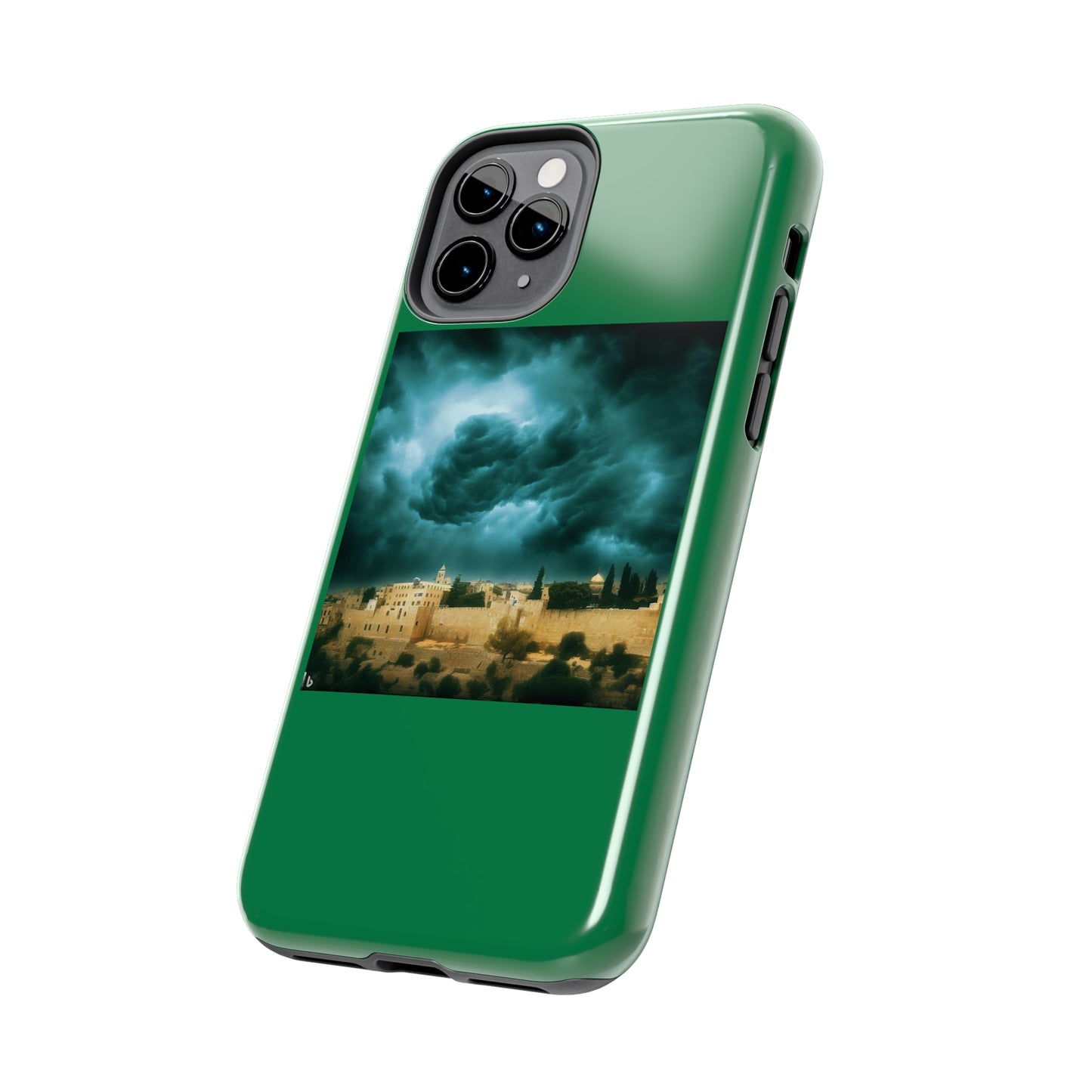 AImagination Collection iPhone Tough Case - "Storm Over Jerusalem" - The God Ball Originals by Chris Rabalais (2024)