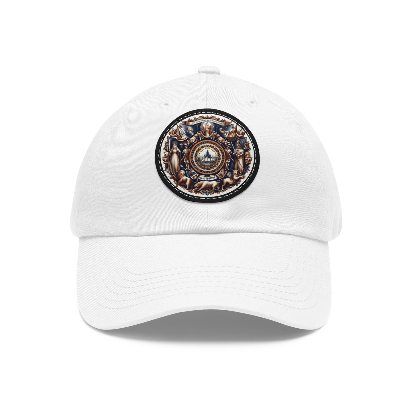 New Hampshire Vintage Christian Crusader Campaign Hat - Chino Twill Leather Logo - 100% Charity - The God Vote Collection by Chris Rabalais