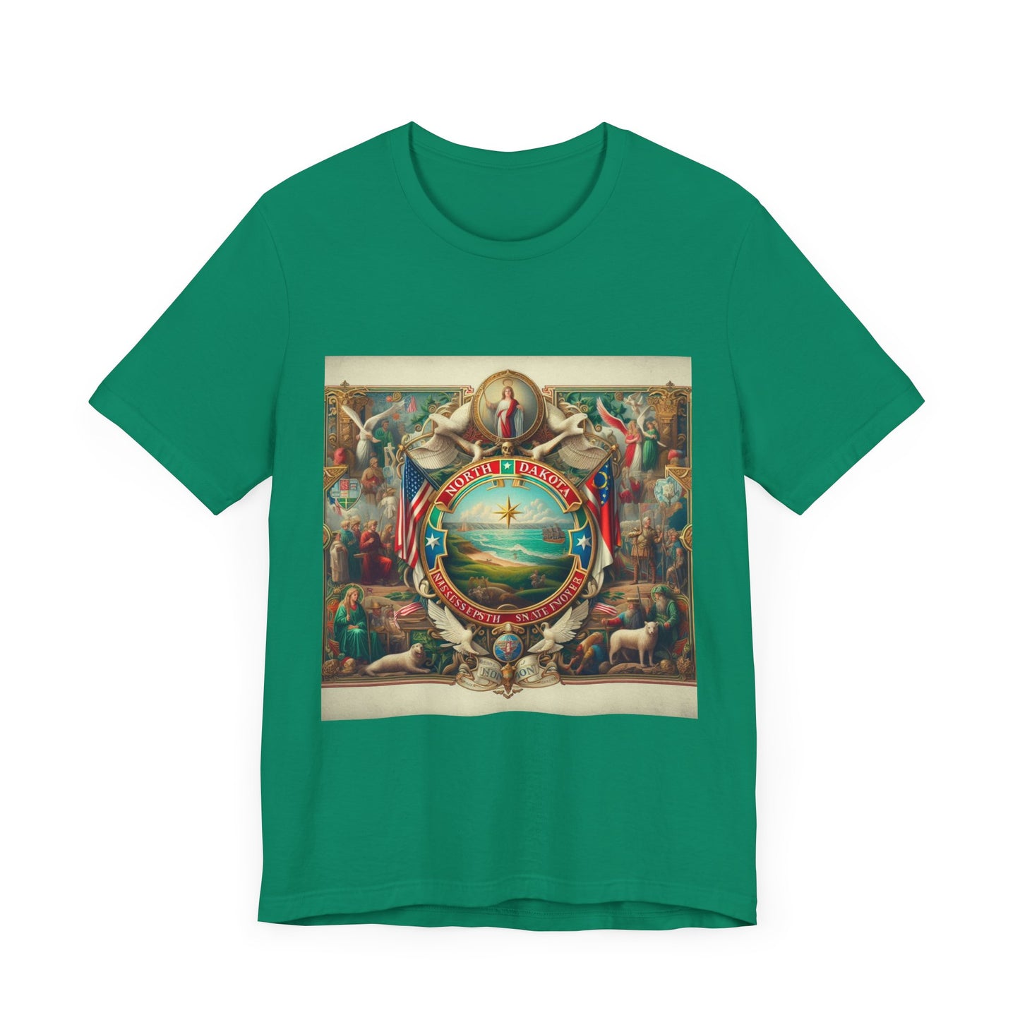 North Dakota Vintage Christian Crusader - Unisex Jersey Tee - USA - 100% Charity Benefit - The God Vote Collection by Chris Rabalais