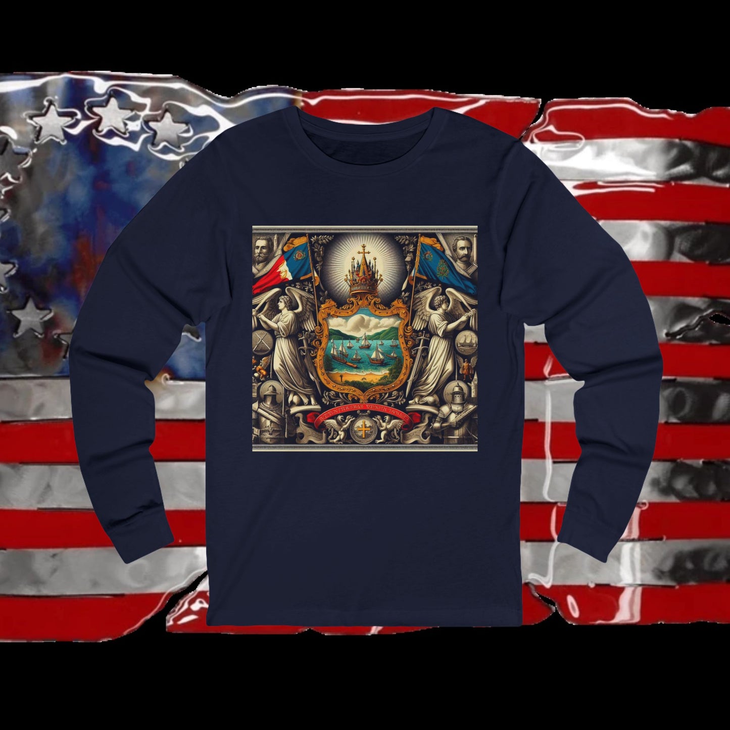 Vermont Vintage Christian Crusader - Premium Unisex Long Sleeve Jersey Tee - 100% Charity - The God Vote Collection by Chris Rabalais