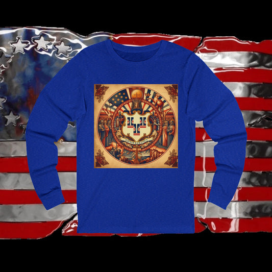 Connecticut Vintage Christian Crusader - Premium Unisex Long Sleeve Jersey Tee - 100% Charity - The God Vote Collection by Chris Rabalais