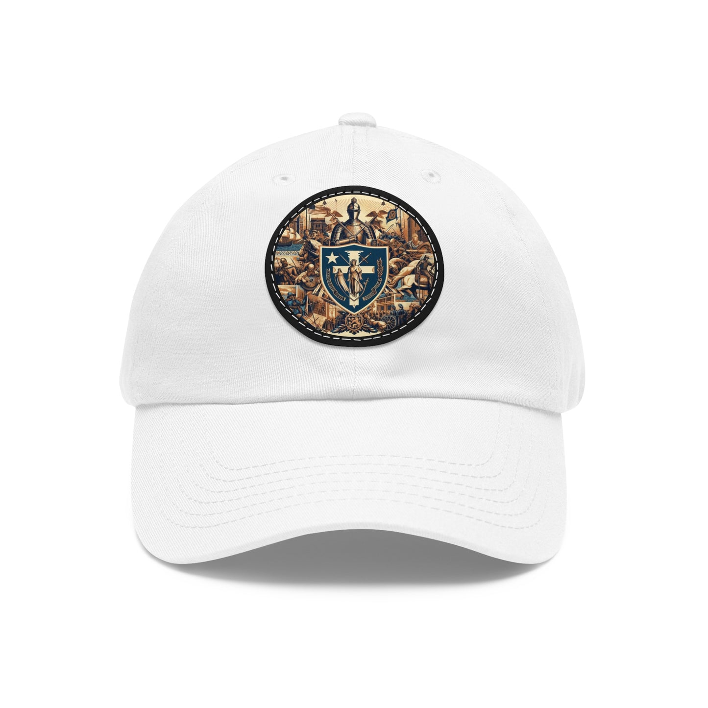 Massachusetts Vintage Christian Crusader Campaign Hat - Chino Twill Leather Logo - 100% Charity - The God Vote Collection by Chris Rabalais