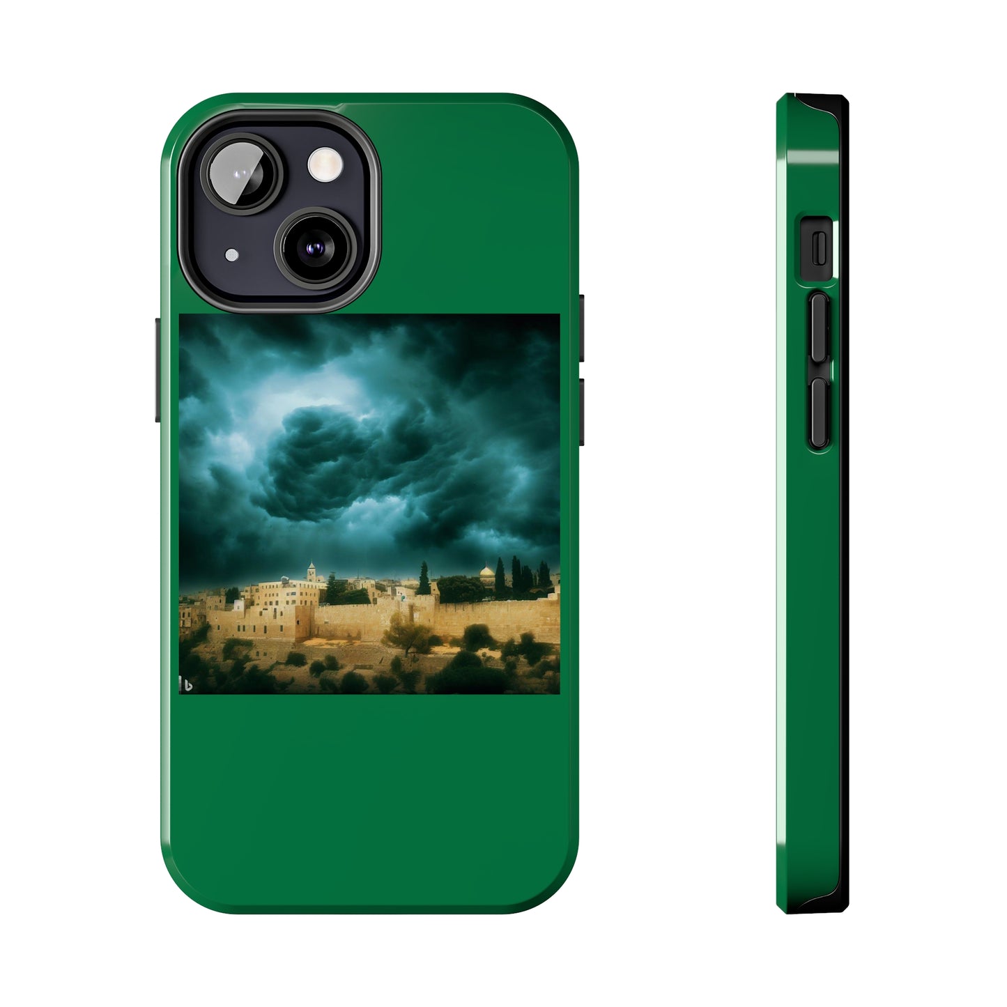 AImagination Collection iPhone Tough Case - "Storm Over Jerusalem" - The God Ball Originals by Chris Rabalais (2024)