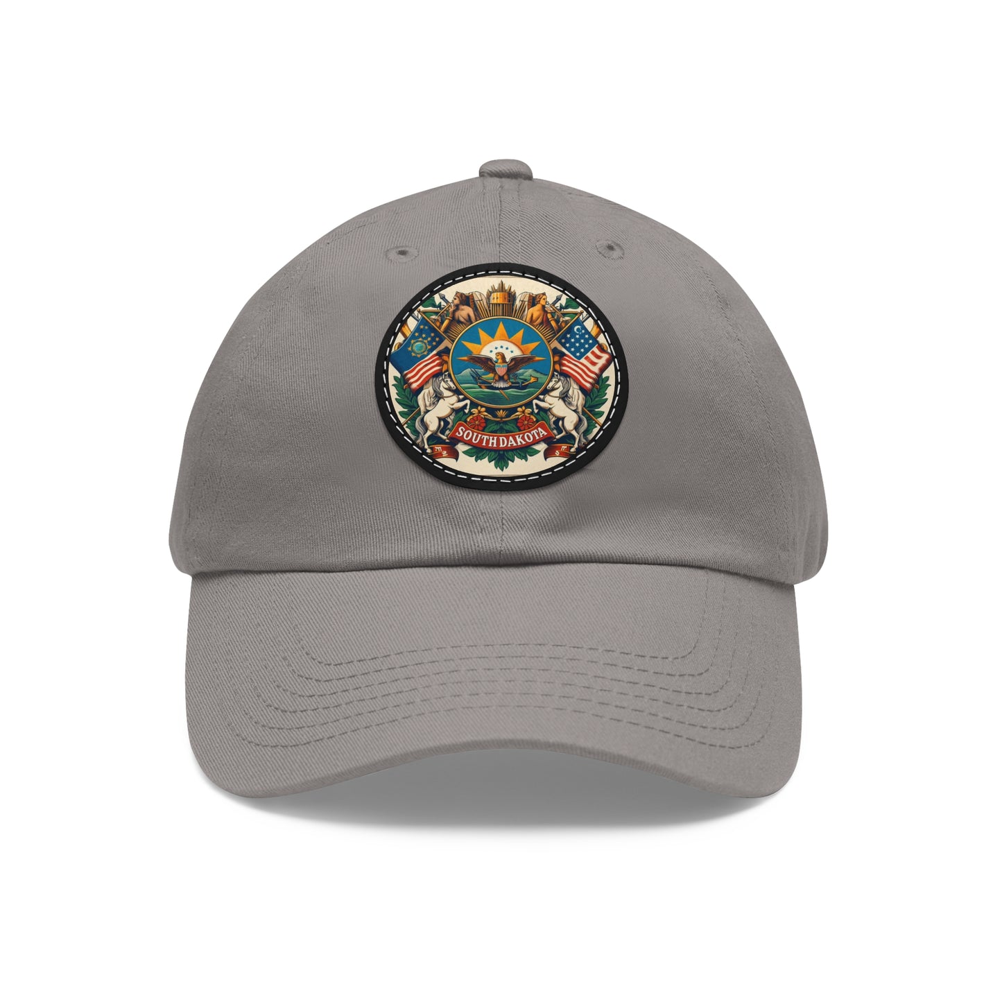 South Dakota Vintage Christian Crusader Campaign Hat - Chino Twill Leather Logo - 100% Charity - The God Vote Collection by Chris Rabalais