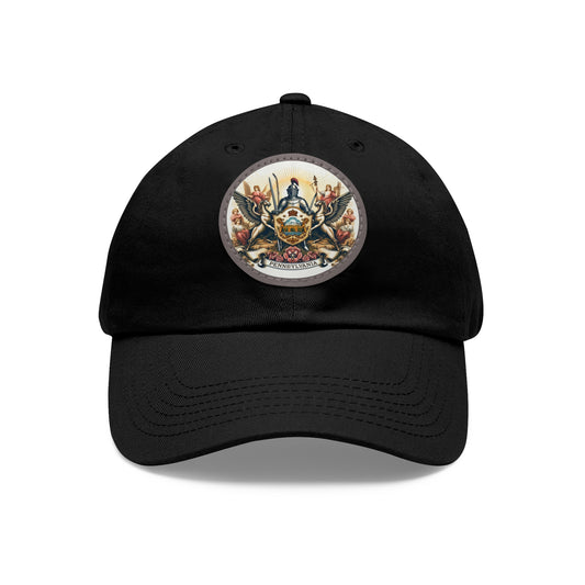 Pennsylvania Vintage Christian Crusader Campaign Hat - Chino Twill Leather Logo - 100% Charity - The God Vote Collection by Chris Rabalais