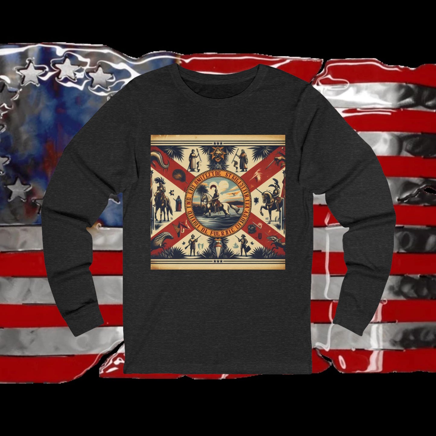 Florida Vintage Christian Crusader - Premium Unisex Long Sleeve Jersey Tee - 100% Charity - The God Vote Collection by Chris Rabalais