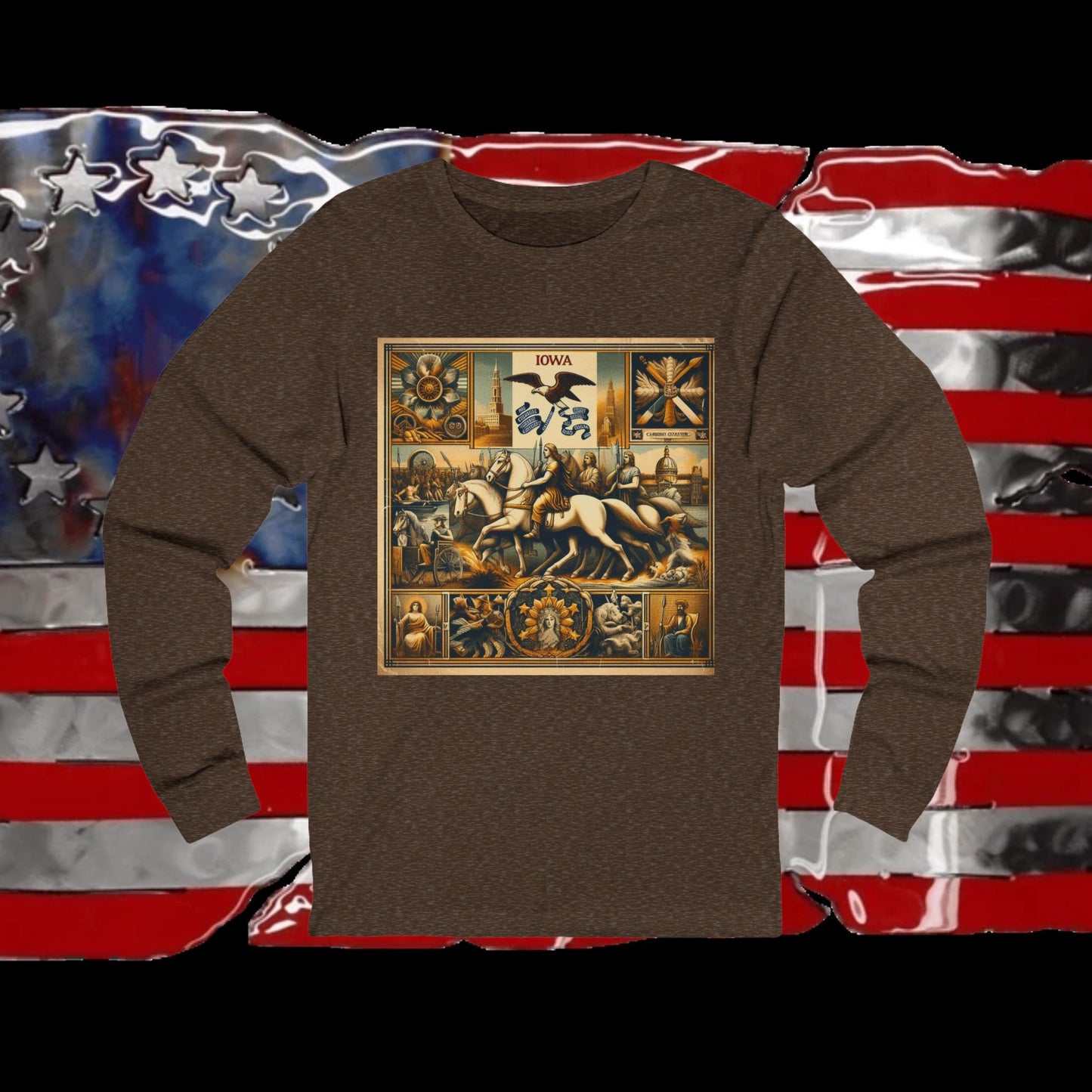 Iowa Vintage Christian Crusader - Unisex Premium Long Sleeve Jersey Tee - 100% Charity - The God Vote Collection by Chris Rabalais