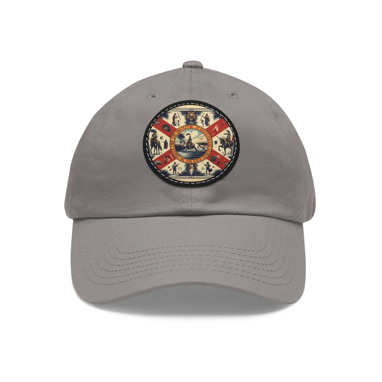 Florida Vintage Christian Crusader Campaign Hat - Chino Twill Leather Logo - 100% Charity - The God Vote Collection by Chris Rabalais
