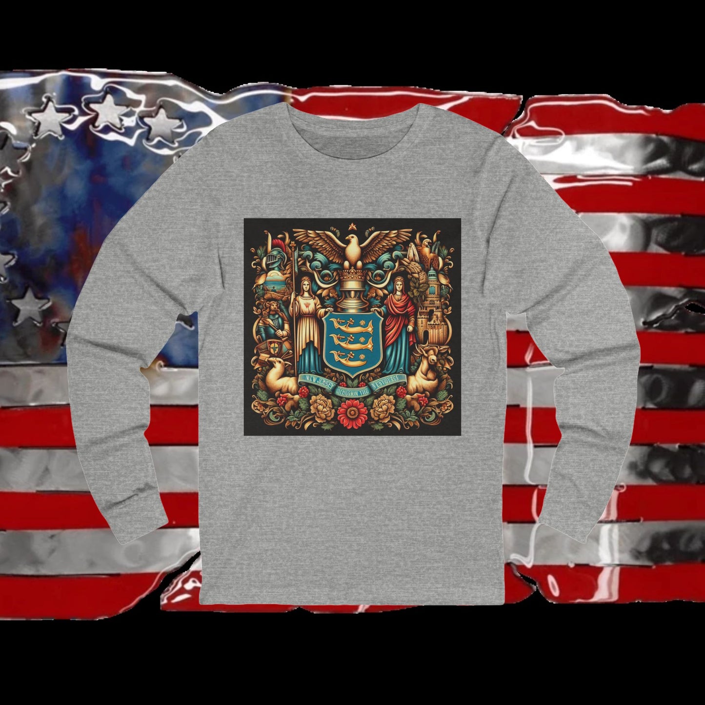 New Jersey Vintage Christian Crusader - Premium Unisex Long Sleeve Jersey Tee - 100% Charity - The God Vote Collection by Chris Rabalais
