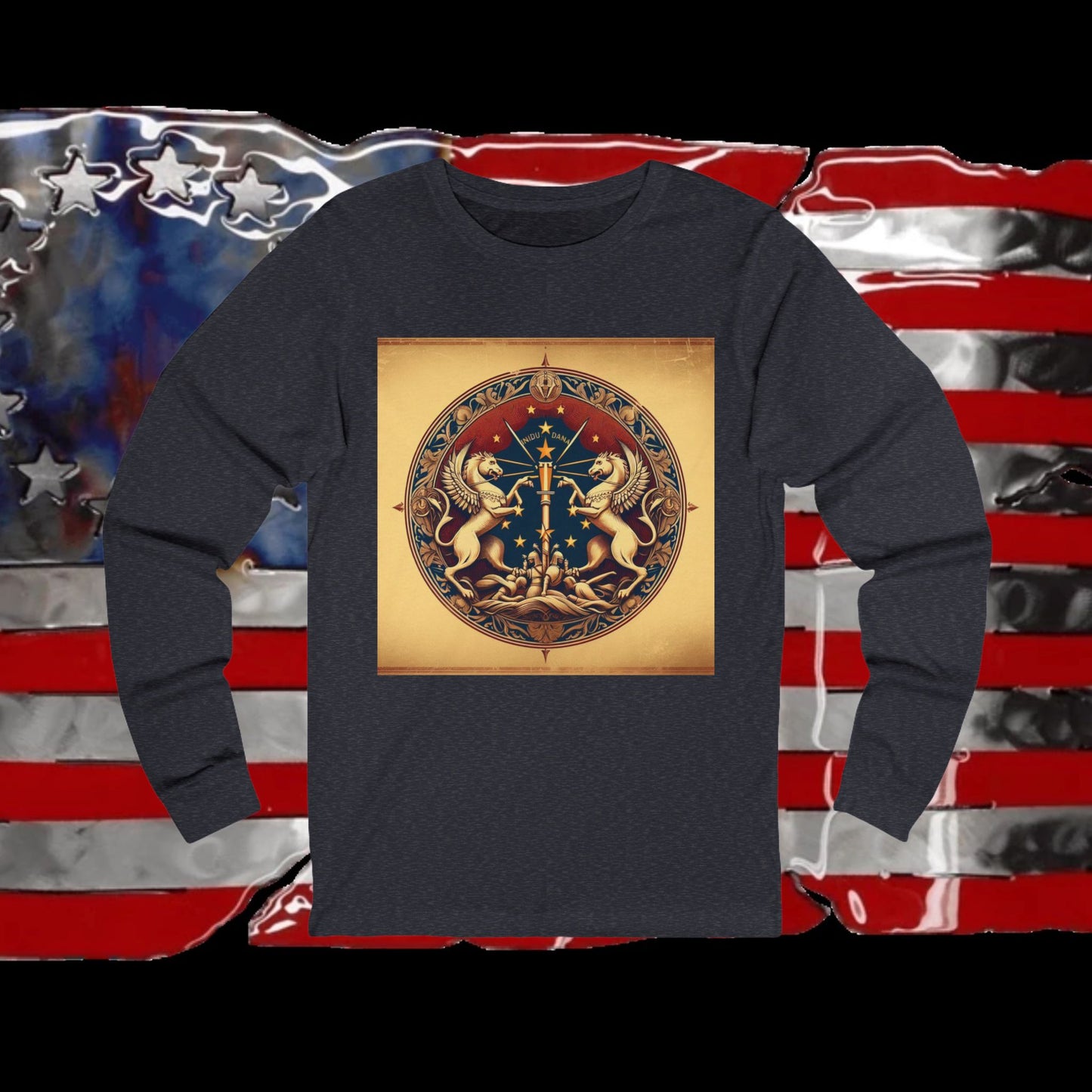 Indiana Vintage Christian Crusader - Unisex Premium Long Sleeve Jersey Tee - 100% Charity - The God Vote Collection by Chris Rabalais