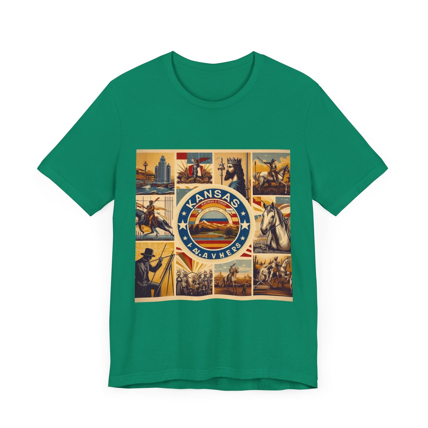 Kansas Vintage Christian Crusader - Unisex Jersey Tee - USA - 100% Charity Benefit - The God Vote Collection by Chris Rabalais