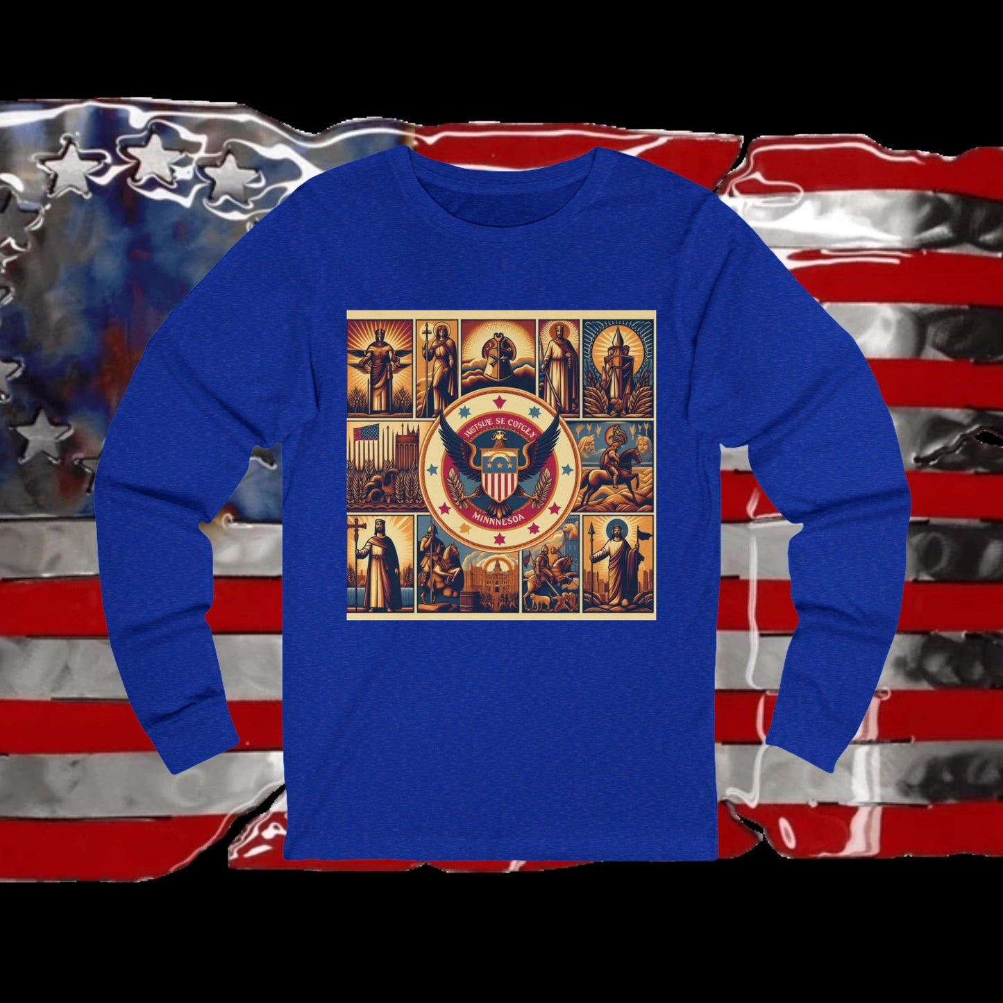 Minnesota Vintage Christian Crusader - Premium Unisex Long Sleeve Jersey Tee - 100% Charity - The God Vote Collection by Chris Rabalais