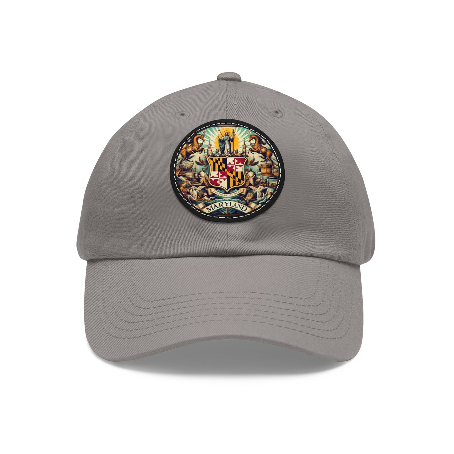 Maryland Vintage Christian Crusader Campaign Hat - Chino Twill Leather Logo - 100% Charity - The God Vote Collection by Chris Rabalais