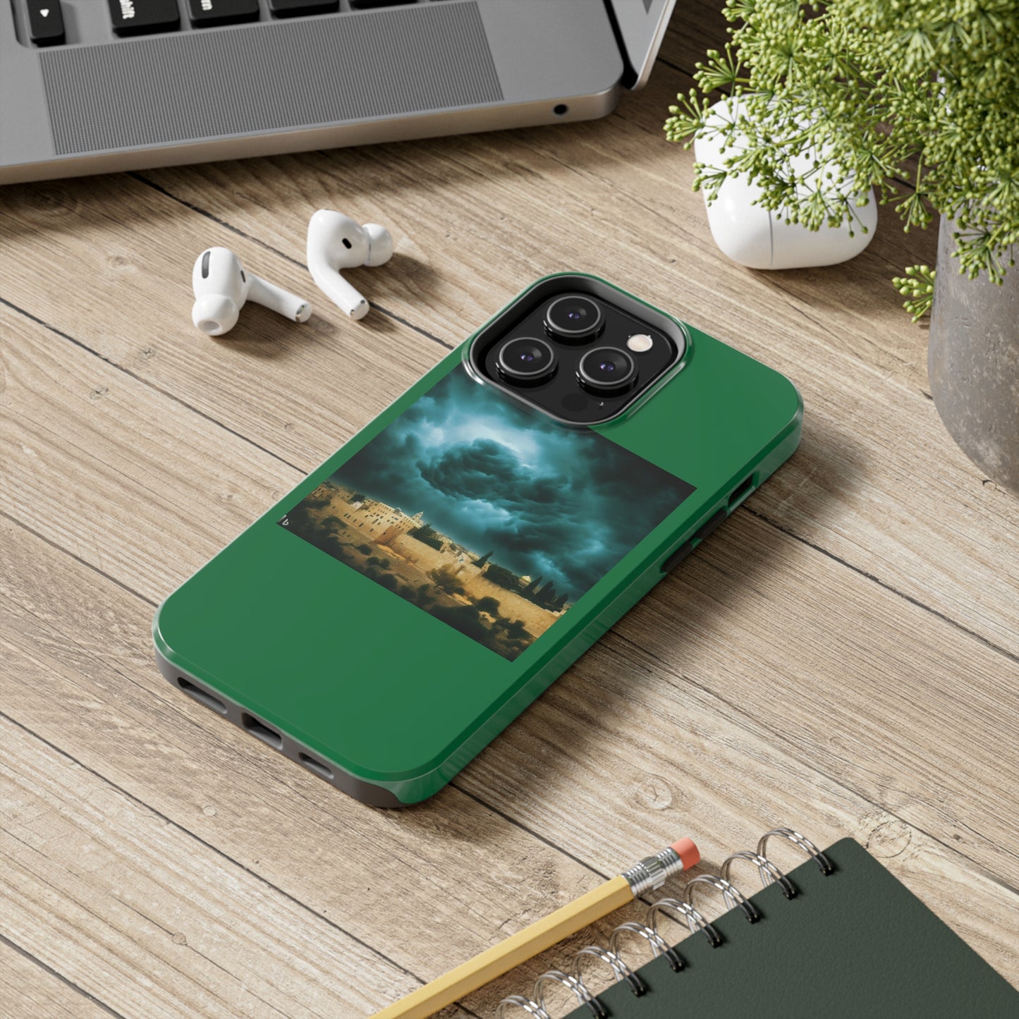 AImagination Collection iPhone Tough Case - "Storm Over Jerusalem" - The God Ball Originals by Chris Rabalais (2024)