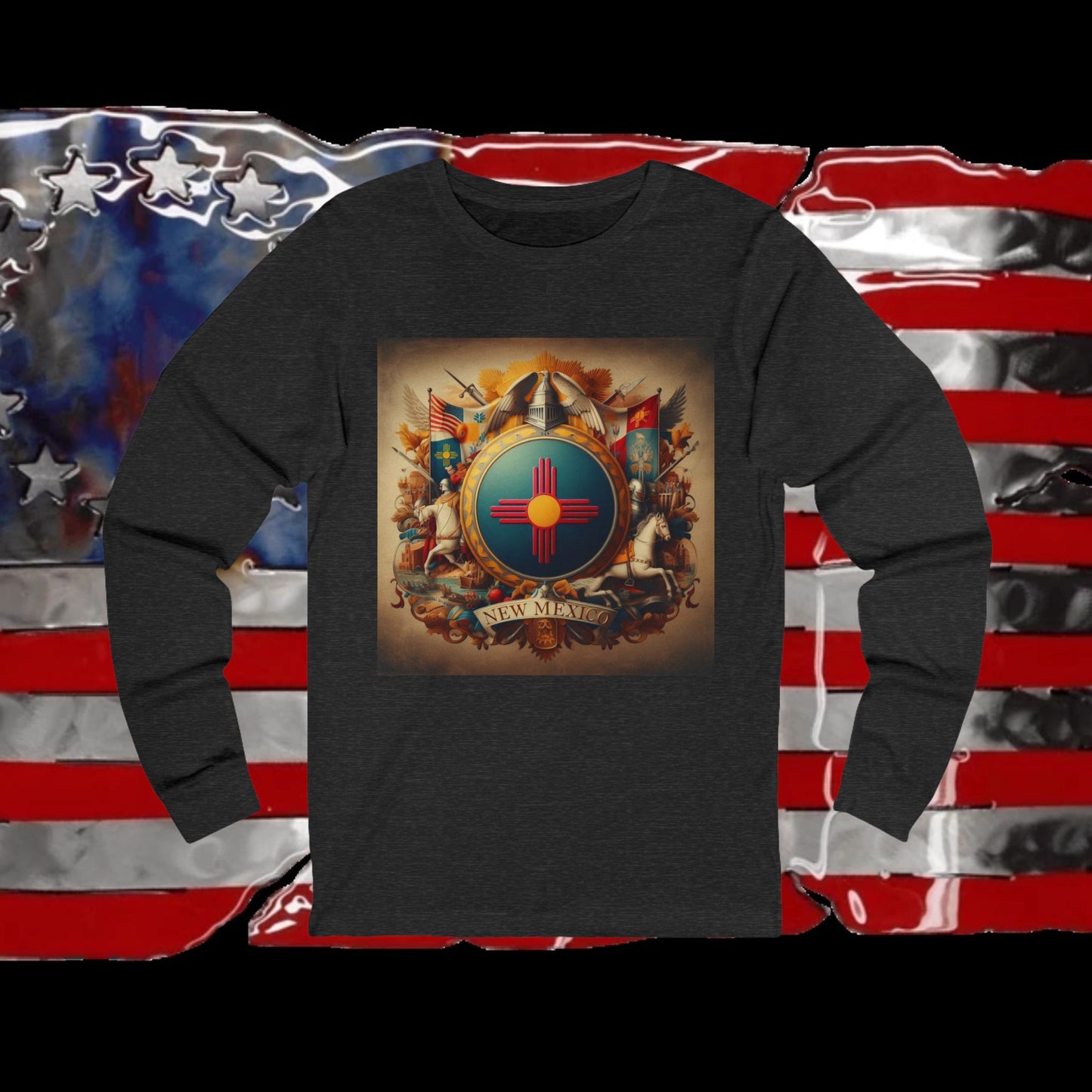 New Mexico Vintage Christian Crusader - Premium Unisex Long Sleeve Jersey Tee - 100% Charity - The God Vote Collection by Chris Rabalais