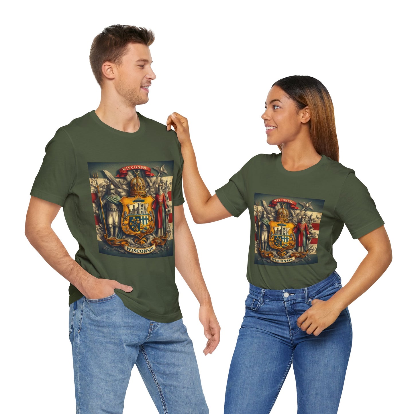 Wisconsin Vintage Christian Crusader - Unisex Jersey Tee - USA - 100% Charity Benefit - The God Vote Collection by Chris Rabalais