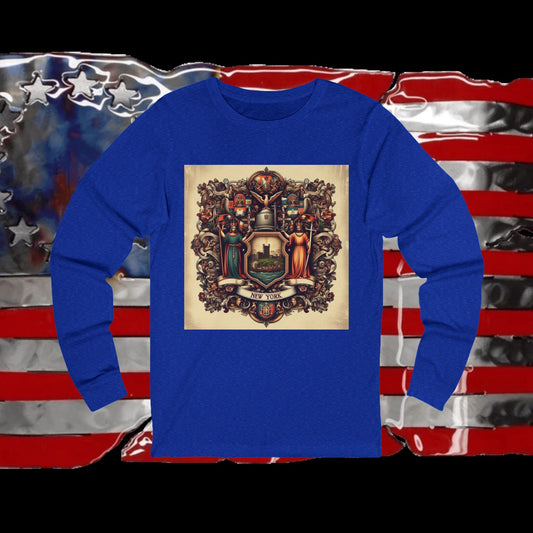 New York Vintage Christian Crusader - Premium Unisex Long Sleeve Jersey Tee - 100% Charity - The God Vote Collection by Chris Rabalais