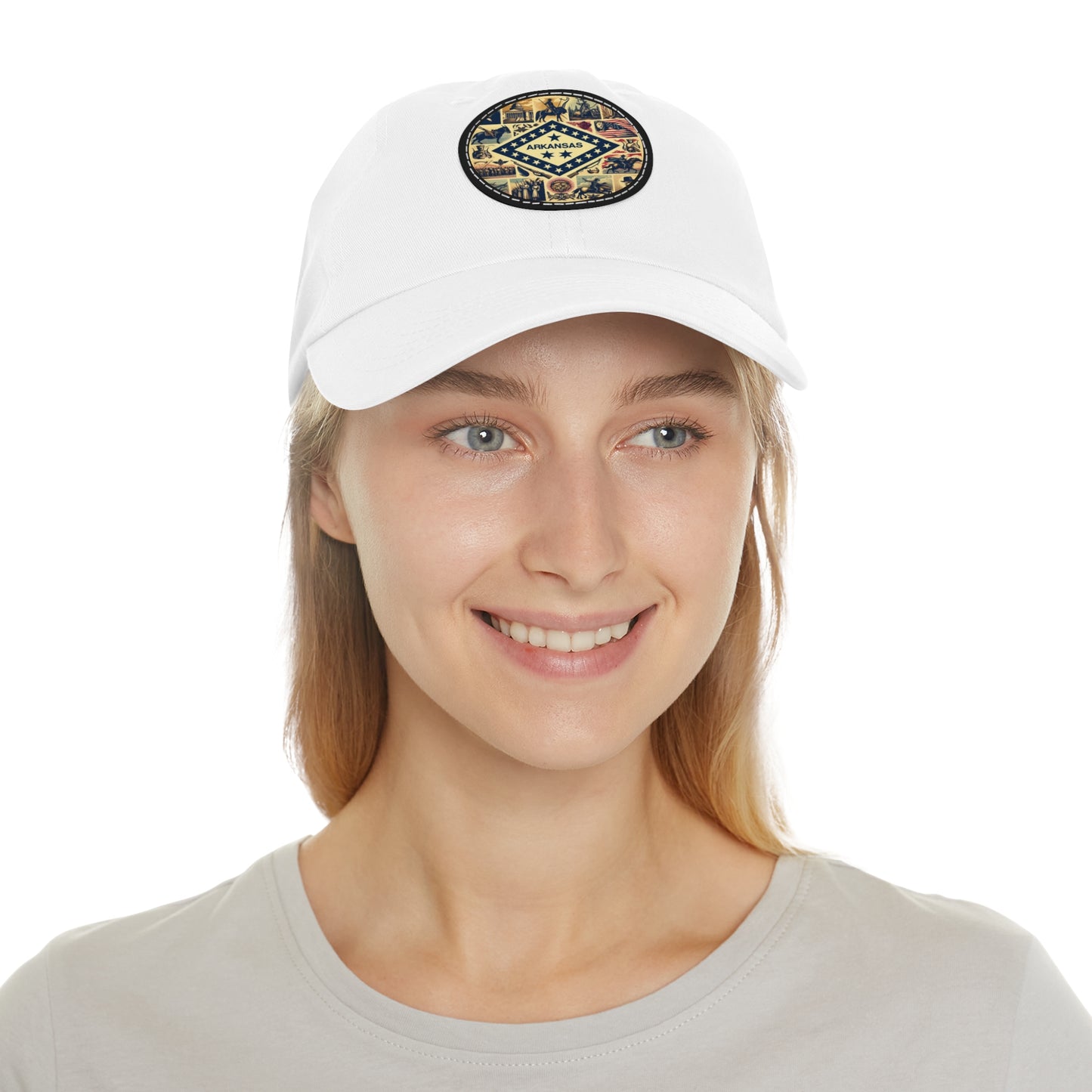 Arkansas Vintage Christian Crusader Campaign Hat - Chino Twill Leather Logo - 100% Charity - The God Vote Collection by Chris Rabalais