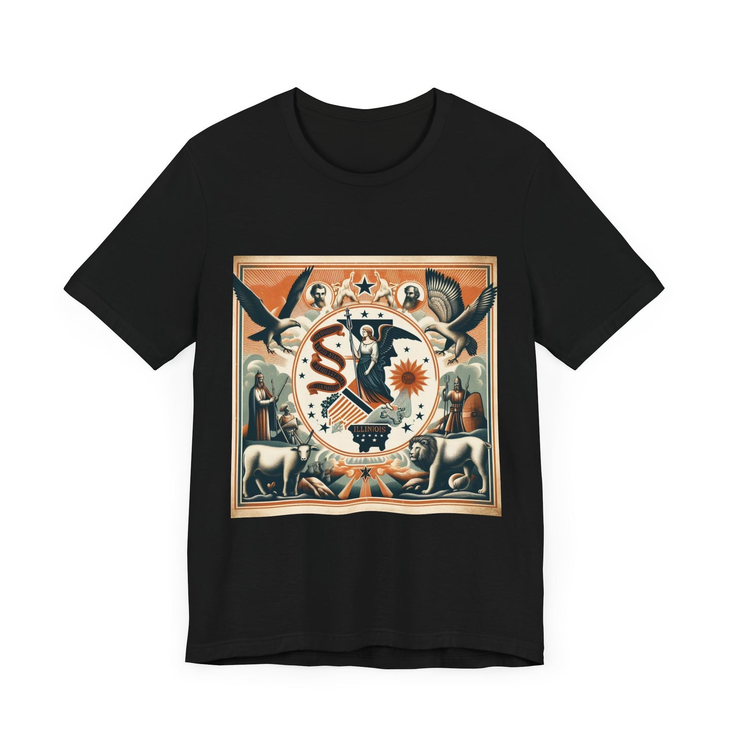 Illinois Vintage Christian Crusader - Unisex Jersey Tee - USA - 100% Charity Benefit - The God Vote Collection by Chris Rabalais