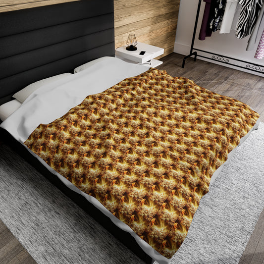 AImagination Collection Velveteen Plush Blanket - "The Golden Kingdom" - The God Ball Originals by Chris Rabalais (2024)
