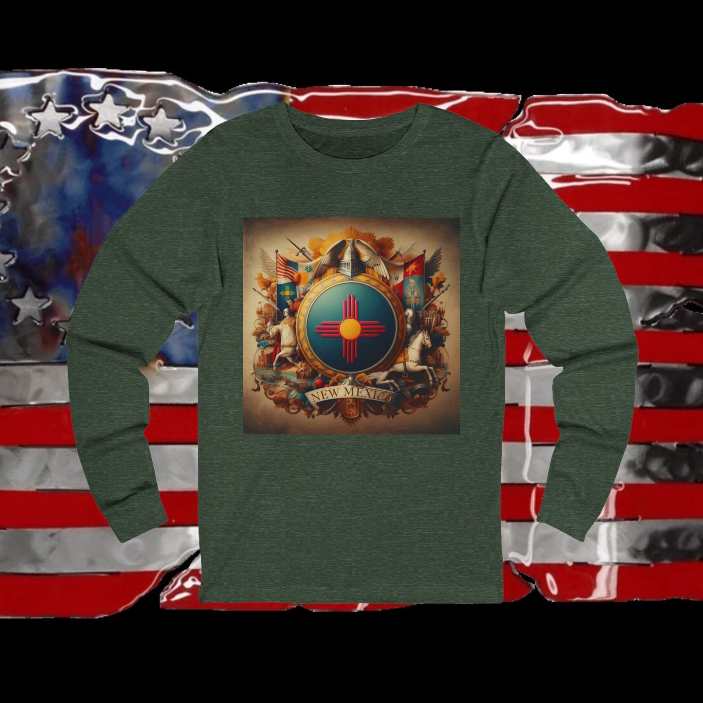New Mexico Vintage Christian Crusader - Premium Unisex Long Sleeve Jersey Tee - 100% Charity - The God Vote Collection by Chris Rabalais