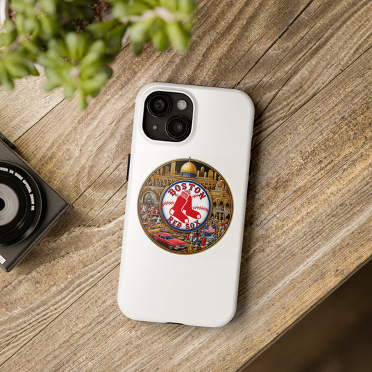 AImagination Athletics Collection - Tough iPhone Case (B) - "Boston Red Sox Forever" - The God Ball Originals by Chris Rabalais (2024)