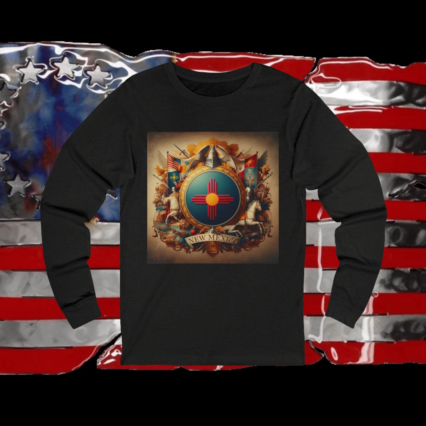 New Mexico Vintage Christian Crusader - Premium Unisex Long Sleeve Jersey Tee - 100% Charity - The God Vote Collection by Chris Rabalais
