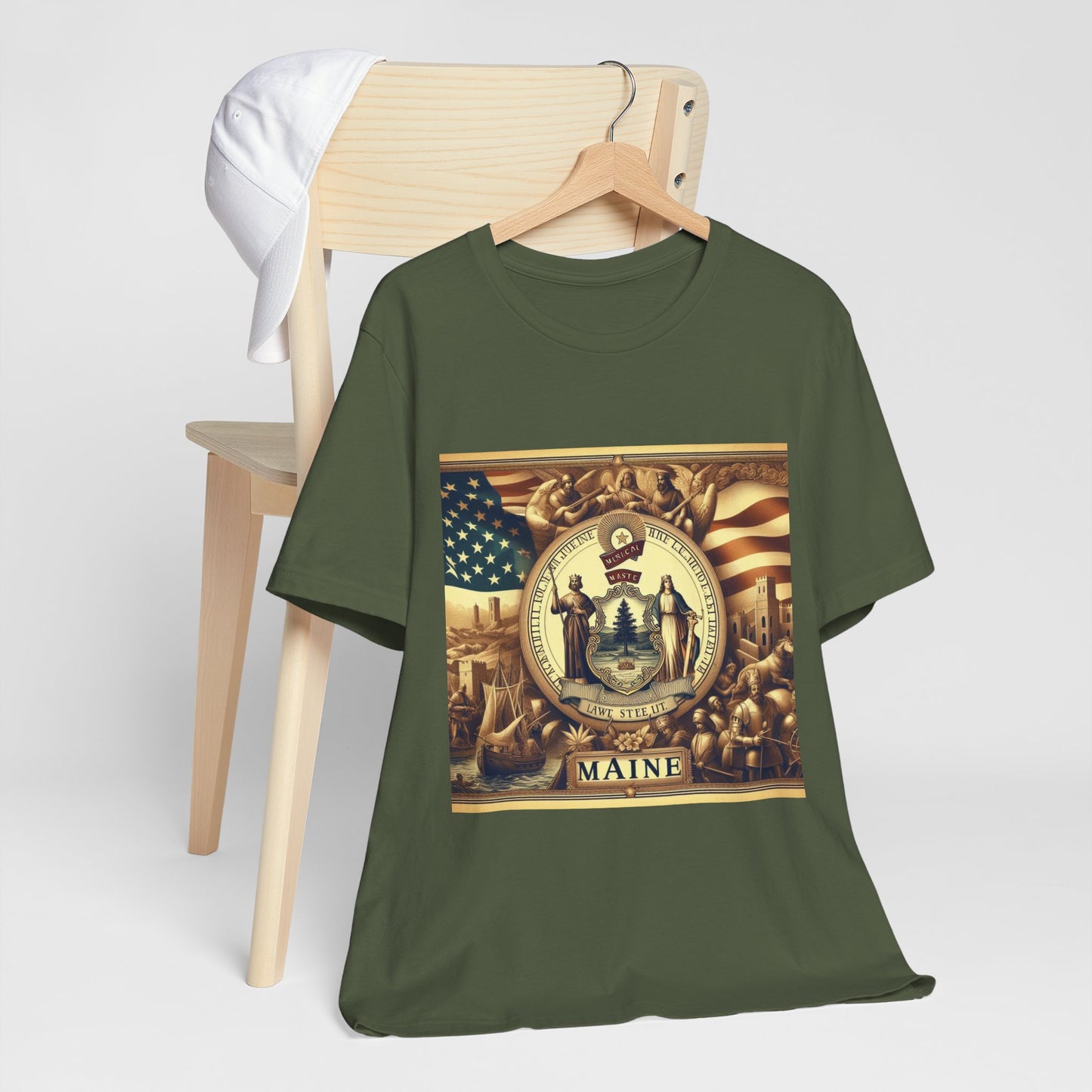 Maine Vintage Christian Crusader - Unisex Jersey Tee - USA - 100% Charity Benefit - The God Vote Collection by Chris Rabalais