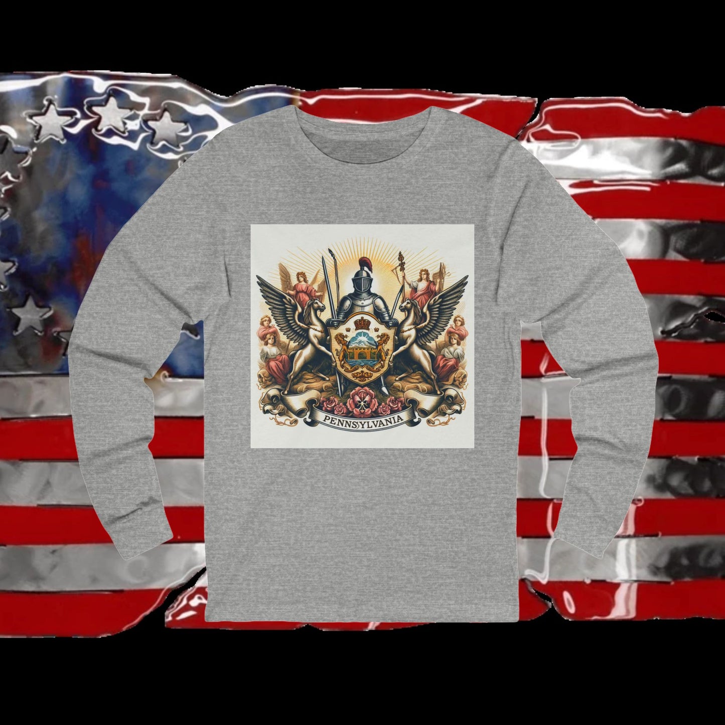 Pennsylvania Vintage Christian Crusader - Premium Unisex Long Sleeve Jersey Tee - 100% Charity - The God Vote Collection by Chris Rabalais