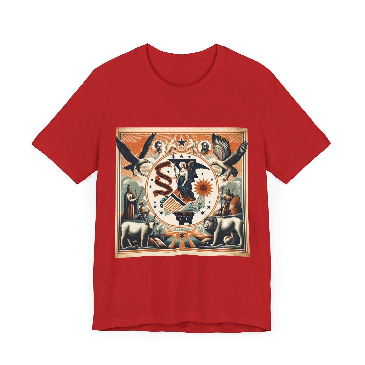 Illinois Vintage Christian Crusader - Unisex Jersey Tee - USA - 100% Charity Benefit - The God Vote Collection by Chris Rabalais