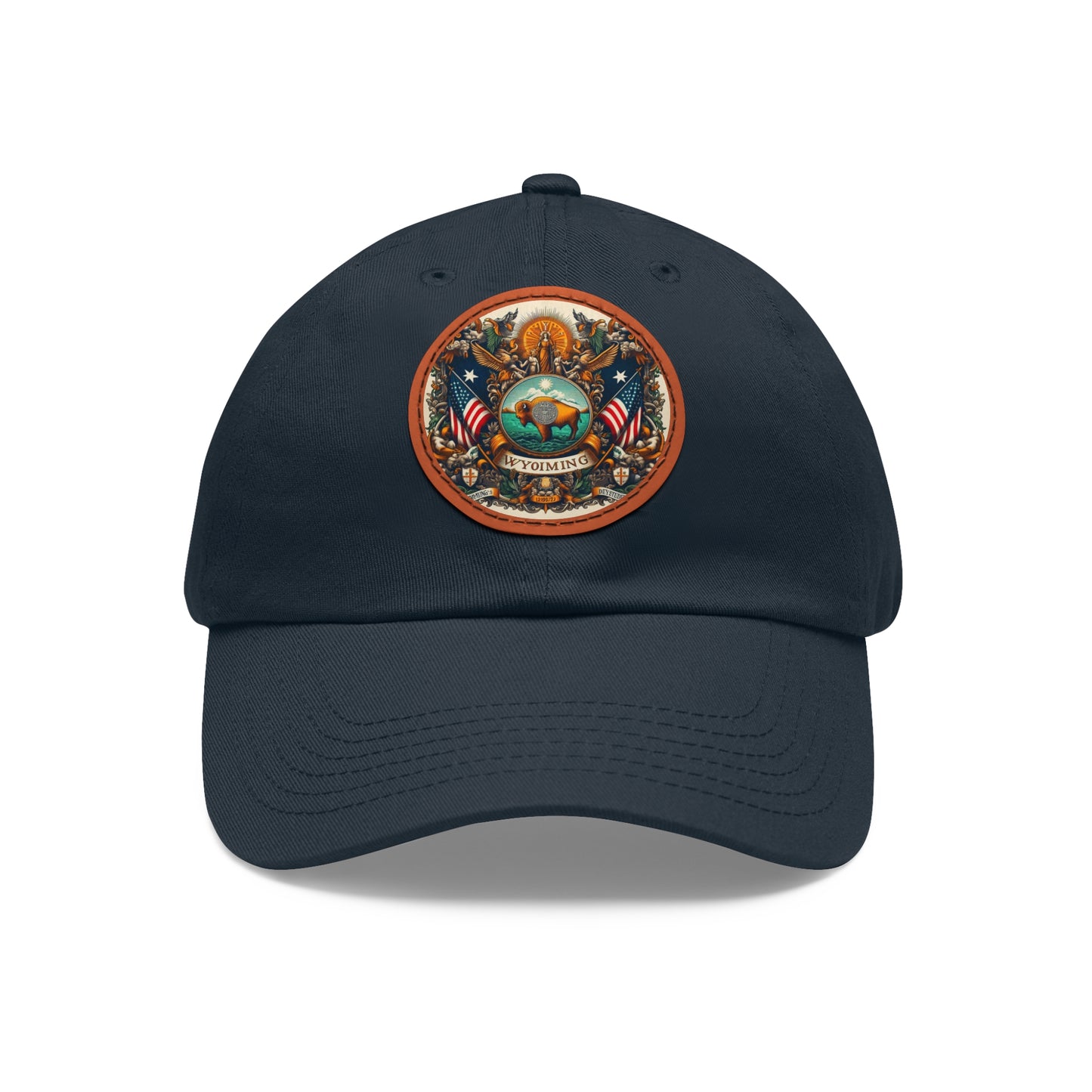 Wyoming Vintage Christian Crusader Campaign Hat - Chino Twill Leather Logo - 100% Charity - The God Vote Collection by Chris Rabalais