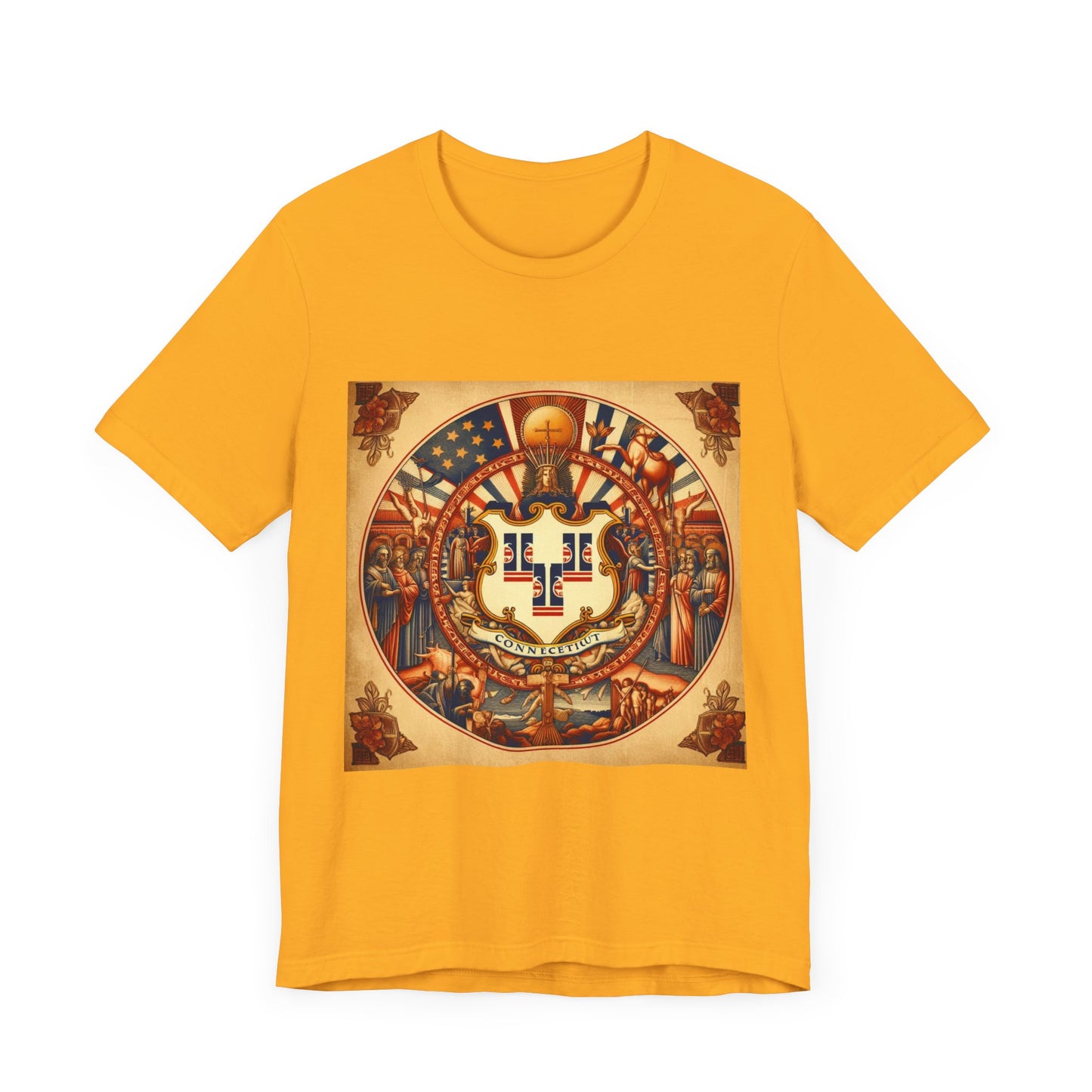 Connecticut Vintage Christian Crusader - Unisex Jersey Tee - USA - 100% Charity Benefit - The God Vote Collection by Chris Rabalais