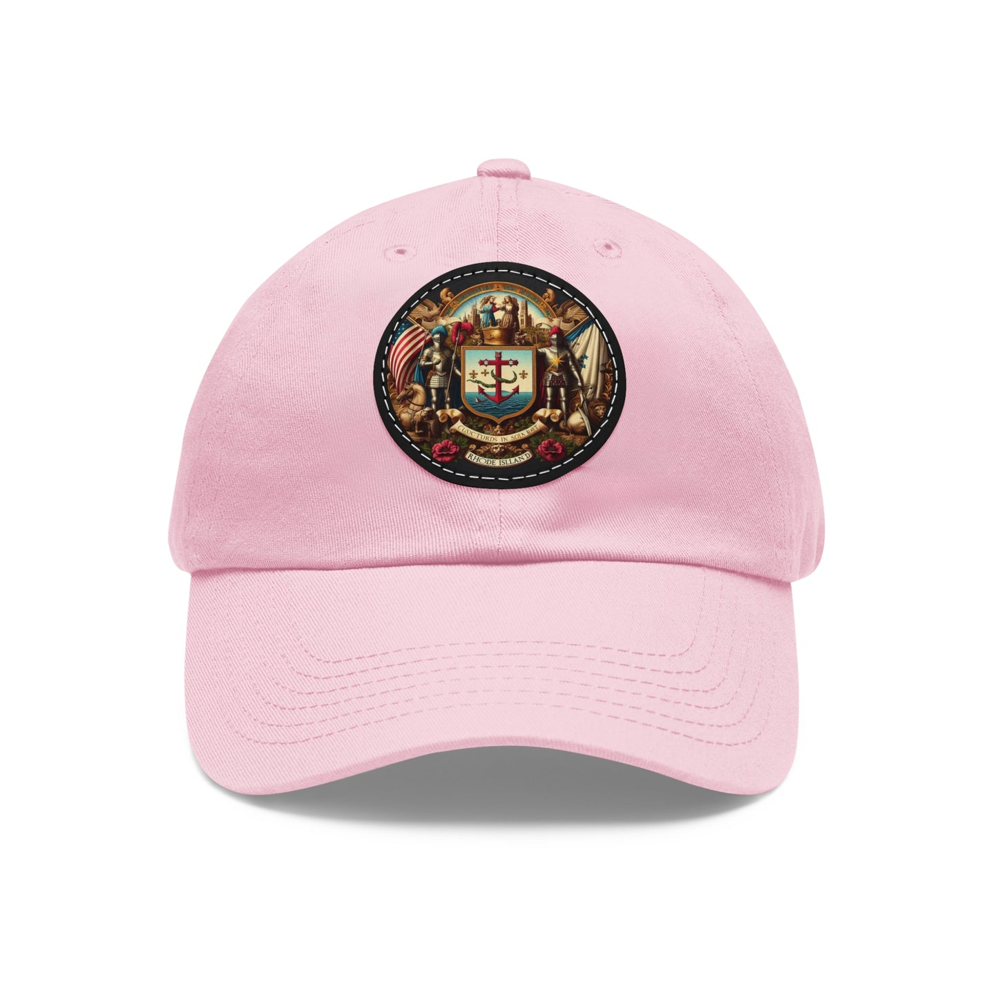 Rhode Island Vintage Christian Crusader Campaign Hat - Chino Twill Leather Logo - 100% Charity - The God Vote Collection by Chris Rabalais