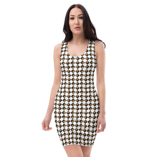 Diamond Gold Bodycon Dress (Full Print) - The God Ball Originals by Chris Rabalais (2024)