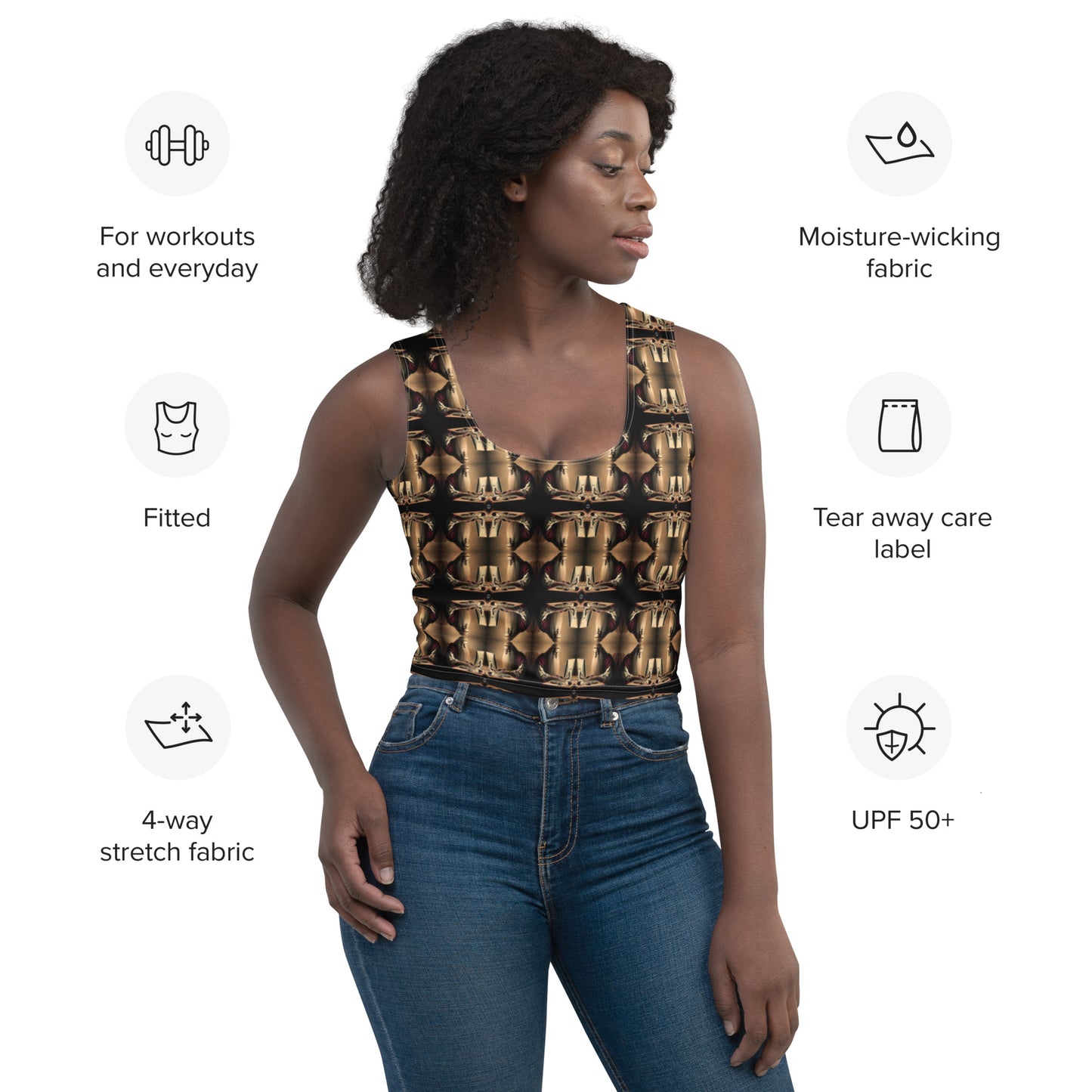 Platinum Ladies Crop Top (Full Print) - The God Ball Originals by Chris Rabalais (2024)