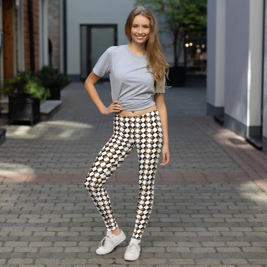 Diamond Gold Ladies Leggings (Full Print) - The God Ball Originals by Chris Rabalais (2024)