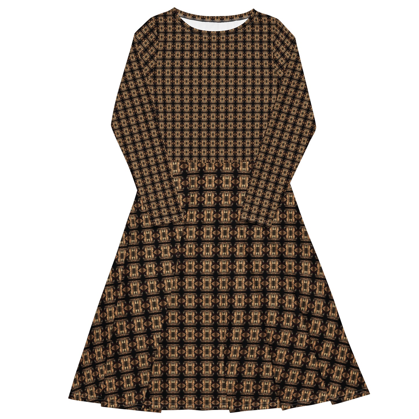 Platinum Long Sleeve Midi Dress (Full Print) - The God Ball Originals by Chris Rabalais (2024)