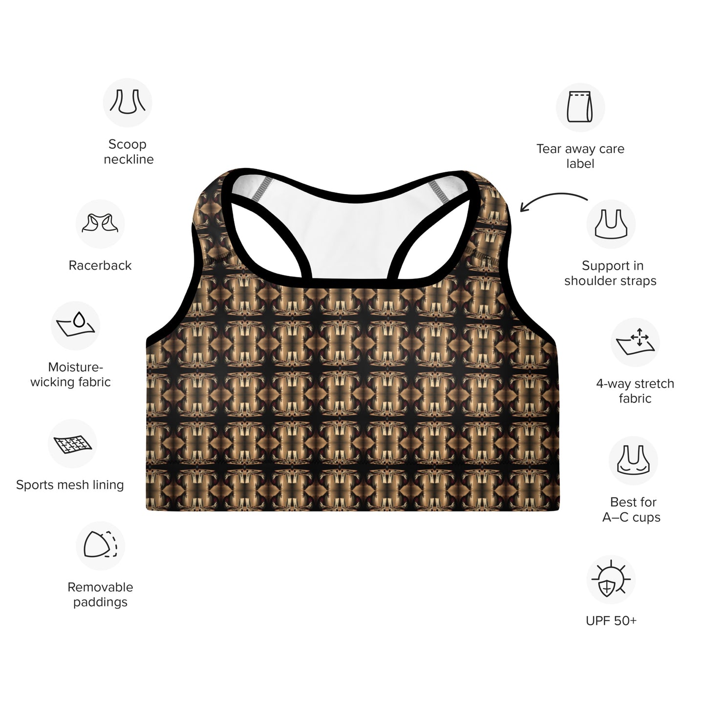 Premium Padded Sports Bra (Full Print) - The God Ball Originals by Chris Rabalais (2024)