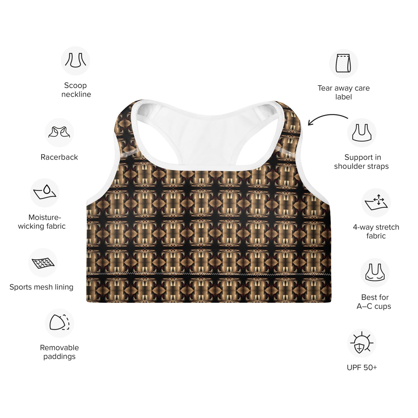 Premium Padded Sports Bra (Full Print) - The God Ball Originals by Chris Rabalais (2024)