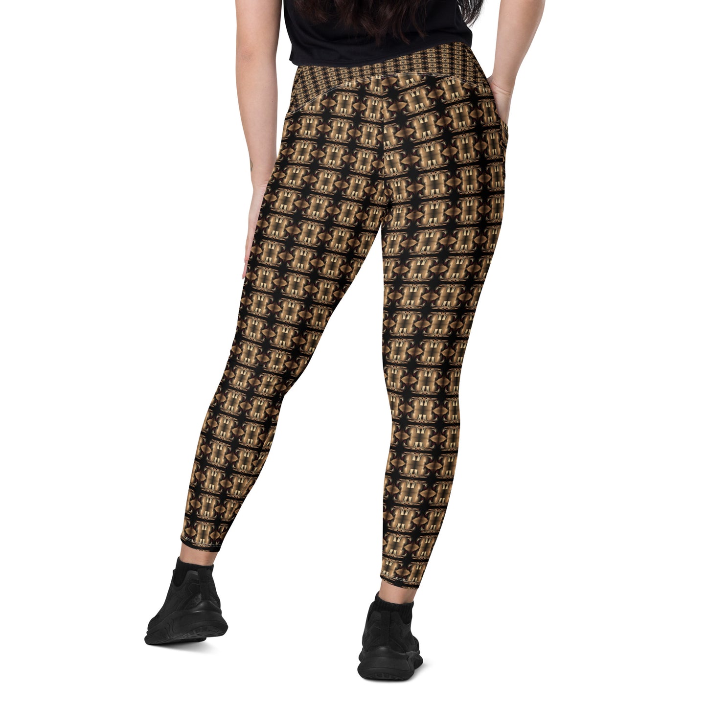 Platinum Ladies Crossover Leggings with Pockets (Full Print) - The God Ball Originals by Chris Rabalais (2024)